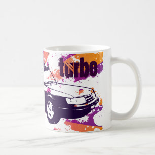Café magenta/laranja do grunge da caneca de turbo de