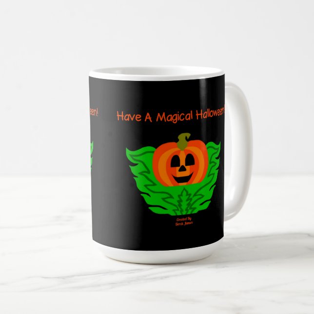 Café Mágica caneca de abóbora de halloween (Frente Esquerda)