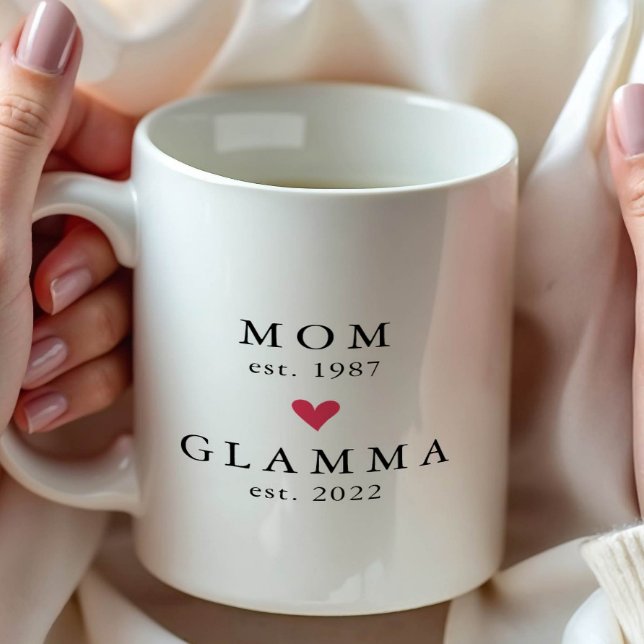 Café Mamãe Moderna | Glamourosa Ano de Est. Caneca de C (Criador carregado)