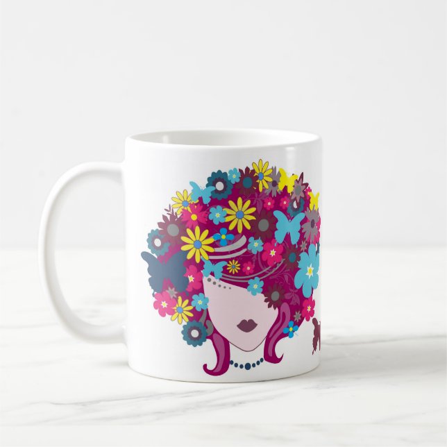 Café Manga de borboleta e caneca de beleza floral (Esquerda)