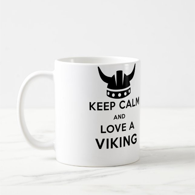 Café Mantenha a calma e ame uma caneca de Viking - (Esquerda)