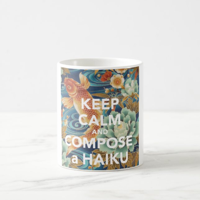 Café "MANTENHA A CALMA E COMPOR caneca DE UM HAICAI" (Centro)