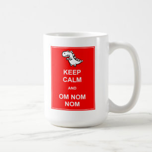 Café Mantenha a Calma e Om Nom Nom Caneca de Dinossauro