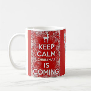 Café Mantenha a caneca de renas de Natal Calma