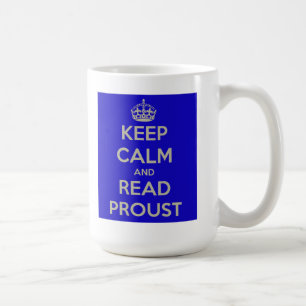 Café Mantenha calmo e leia a caneca de Proust