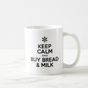 Café Manter Calmo E Pão De Comprar E Caneca De Leite