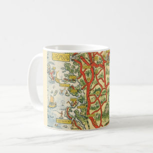 Café Mapa Ilustrado de Stromstad Suécia Caneca