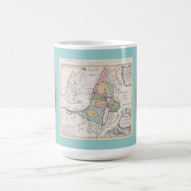 Café Mapa velho da caneca do mosaico de Israel e de (Centro)