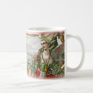 Café Marie Antoinette na caneca do palácio de Versalhe
