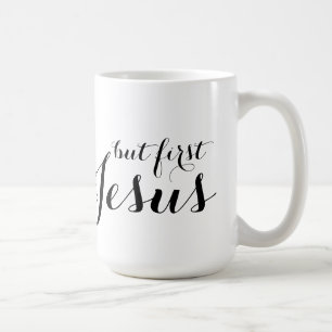 Café Mas primeira caneca branca clássica de Jesus