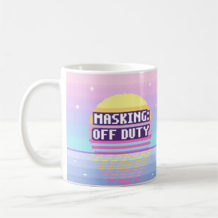 Café Mascaramento: Desligado Caneca de Pixel Neurodiver