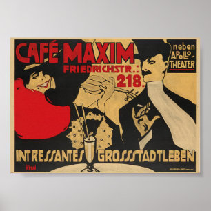 Cafe Maxim, Alemanha, Poster vintage