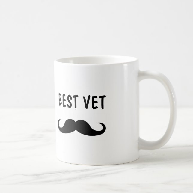 Café Melhor caneca de bigode VET para Veterianarian (Direita)