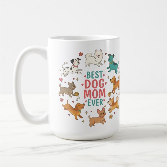 Café Melhor Caneca de Presente para Mãe de Cachorro (Esquerda)