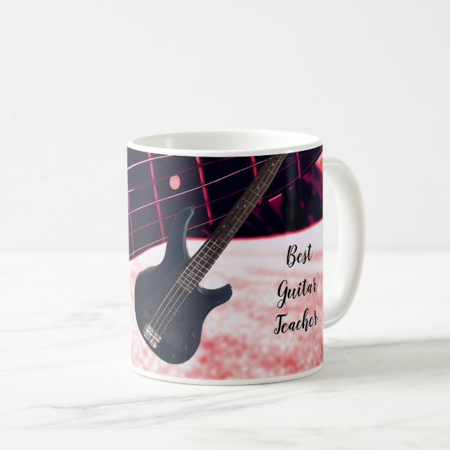 Café Melhor Caneca para Professor de Guitarra (Frente Esquerda)