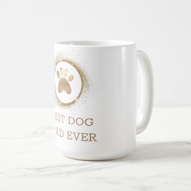 Café Melhor pai de cão com a caneca Elegante Dourada Sp (Frente Esquerda)