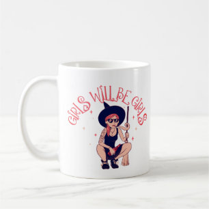 Café Meninas Serão Meninas   Caneca Clássica de Bruxas