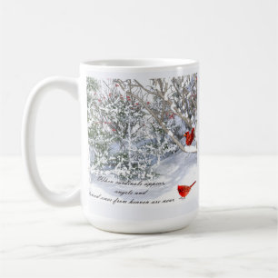 Café mensagem de cardeais de caneca do céu