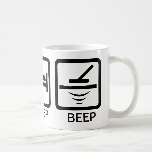 Café Metal que detecta a caneca de EAT-SLEEP-BEEP (Direita)