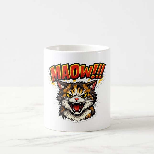 Café Miaow!! | Caneca de Gato Engraçada para Amantes de (Centro)