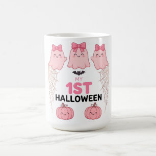 Café Minha 1ª Caneca de Halloween Bebê Menina Fantasma