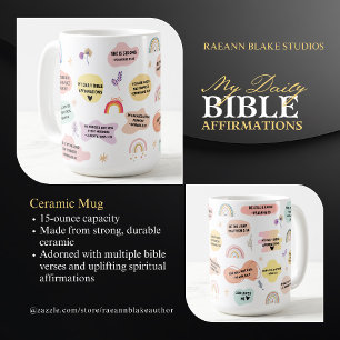 Café Minha Caneca de Cerâmica de Afirmações Diárias da