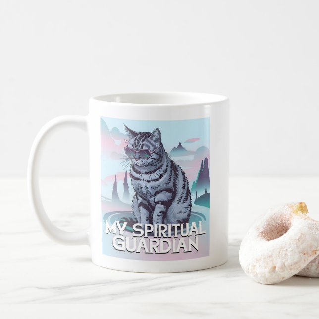 Café Minha caneca de gato espiritual (Com Donut)