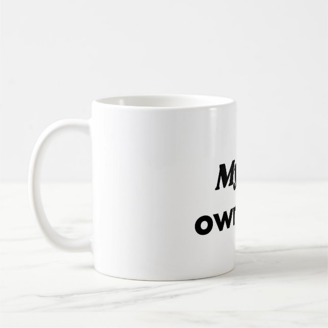 Café Minha Gata Possui Esta Caneca de Gato Engraçada (Esquerda)