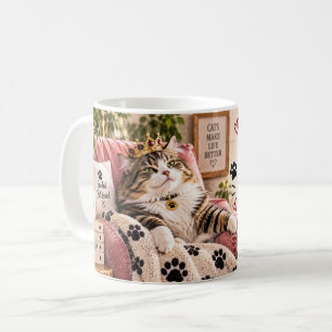 Café Minha Gata Tem Equipe Caneca Engraçada de Gato