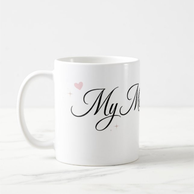 Café Minha Mãe é a Melhor Caneca de Script Elegante (Esquerda)