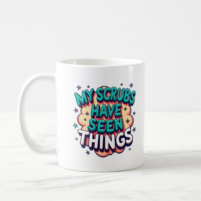 Café Minha Roupa de Trabalho Já Viu Coisas Caneca Enfer (Esquerda)