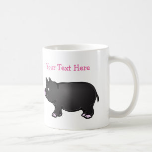 Café Mini porco preto personalizado caneca de um branco