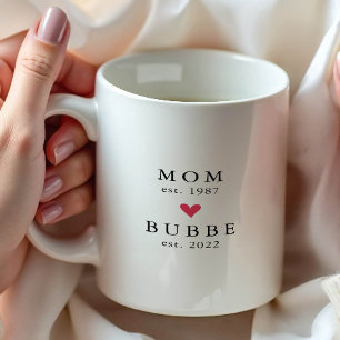 Café Modern Mamãe Bubbe Ano de Fundação. Caneca de Ca