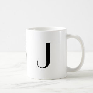 Café Monograma caneca moderna preta & branca de J
