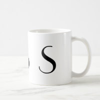 Monograma caneca moderna preta & branca de S