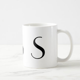 Café Monograma caneca moderna preta & branca de S