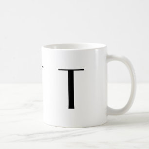 Café Monograma caneca moderna preta & branca de T