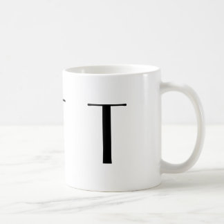 Café Monograma caneca moderna preta & branca de T