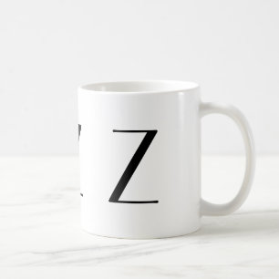 Café Monograma caneca moderna preta & branca de Z