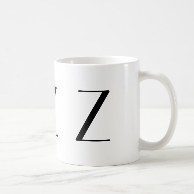 Café Monograma caneca moderna preta & branca de Z (Direita)