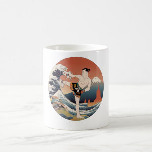 Café Muay Thai Ukiyo-e Fighter   Caneca de arte japones
