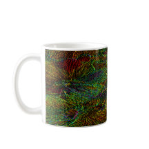 Muita cor - padrão floral metálico - caneca de caf
