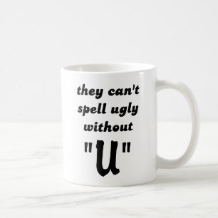 Café Não Sabe Soletrar Caneca Engraçada de Humor Feio