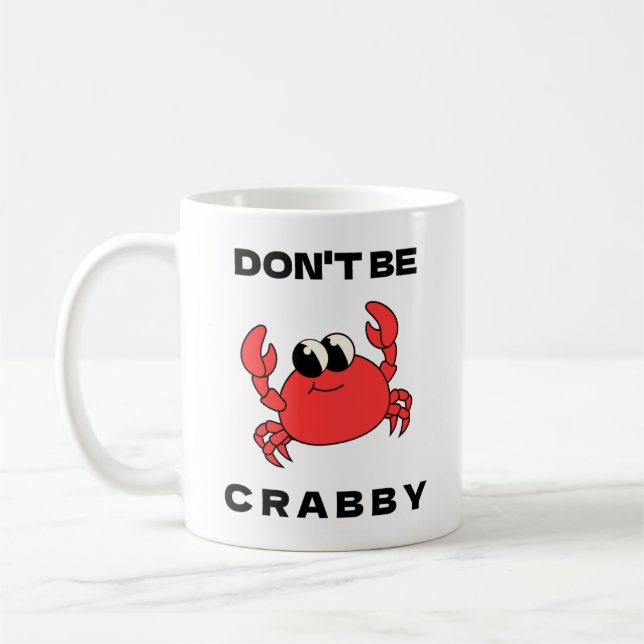 Café Não Seja Irritadiço | Caneca Clássica de Caranguej (Esquerda)