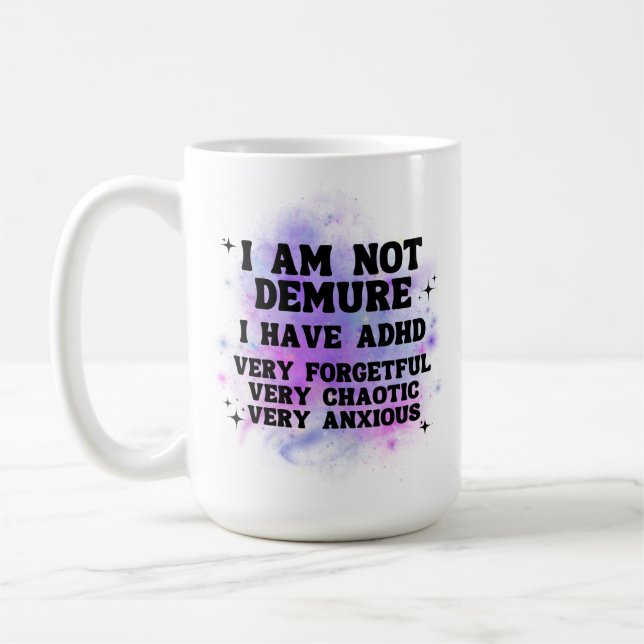 Café Não Sou Recatada | Caneca Divertida de ADHD (Esquerda)