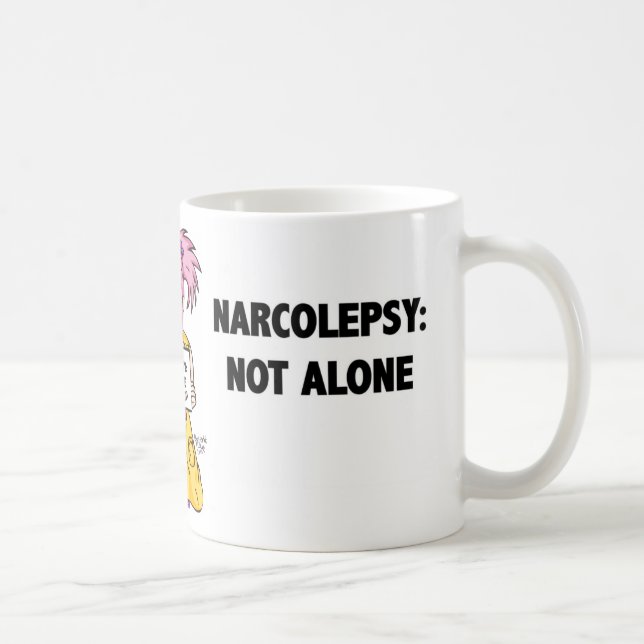 Café NARCOLEPSY: NÃO caneca do divertimento de ALONE™ (Direita)