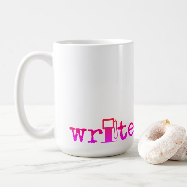 Café ND para o ES - caneca enorme do texto de Ombré do (Com Donut)