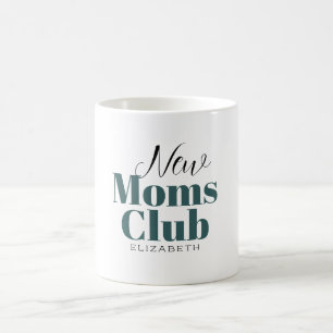 Café New mães clube de caligrafia monograma caneca