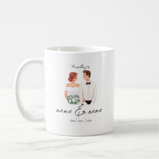 Café Noiva e Groom Mug, caneca de casamento