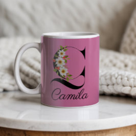 Café Nome bonito de floral de jardim Caneca